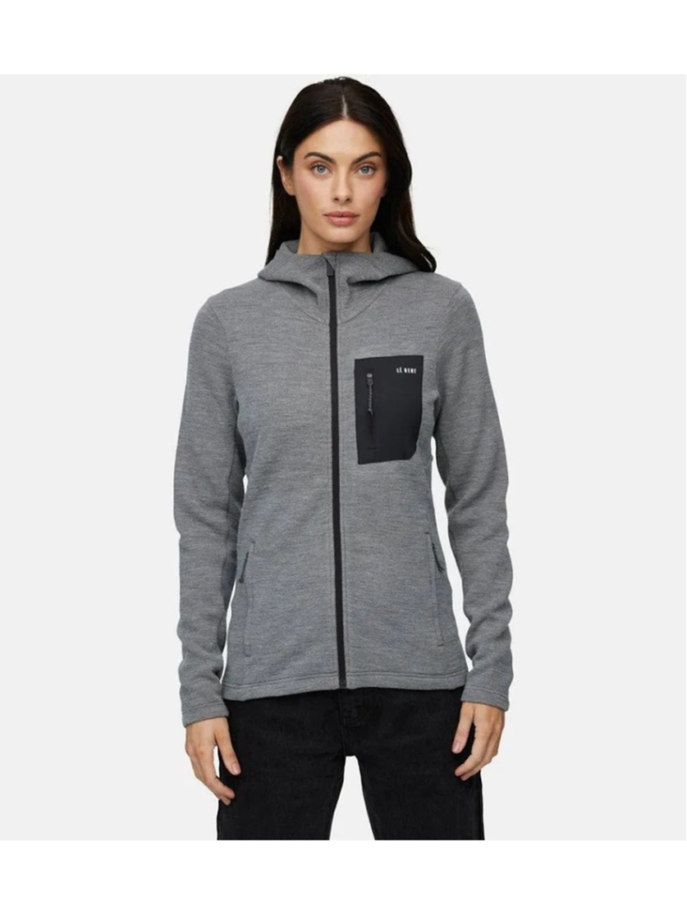 LÉ BENT Women's Sentinel Midweight Waffle Knit Zip Hoody Sz S Outdoor Hiking